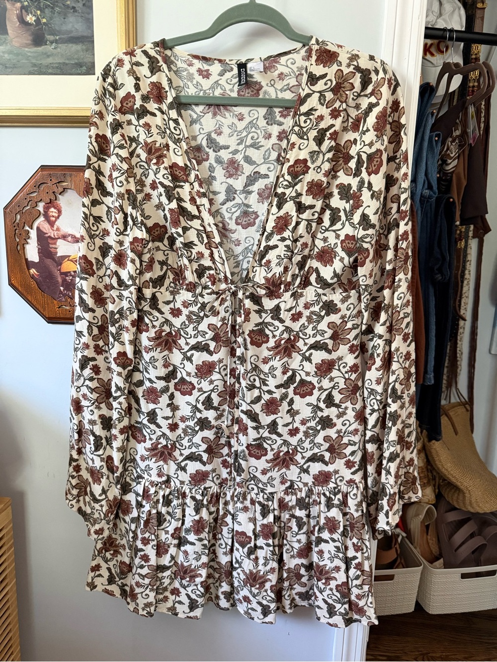 Floral H&M Tie Front Dress